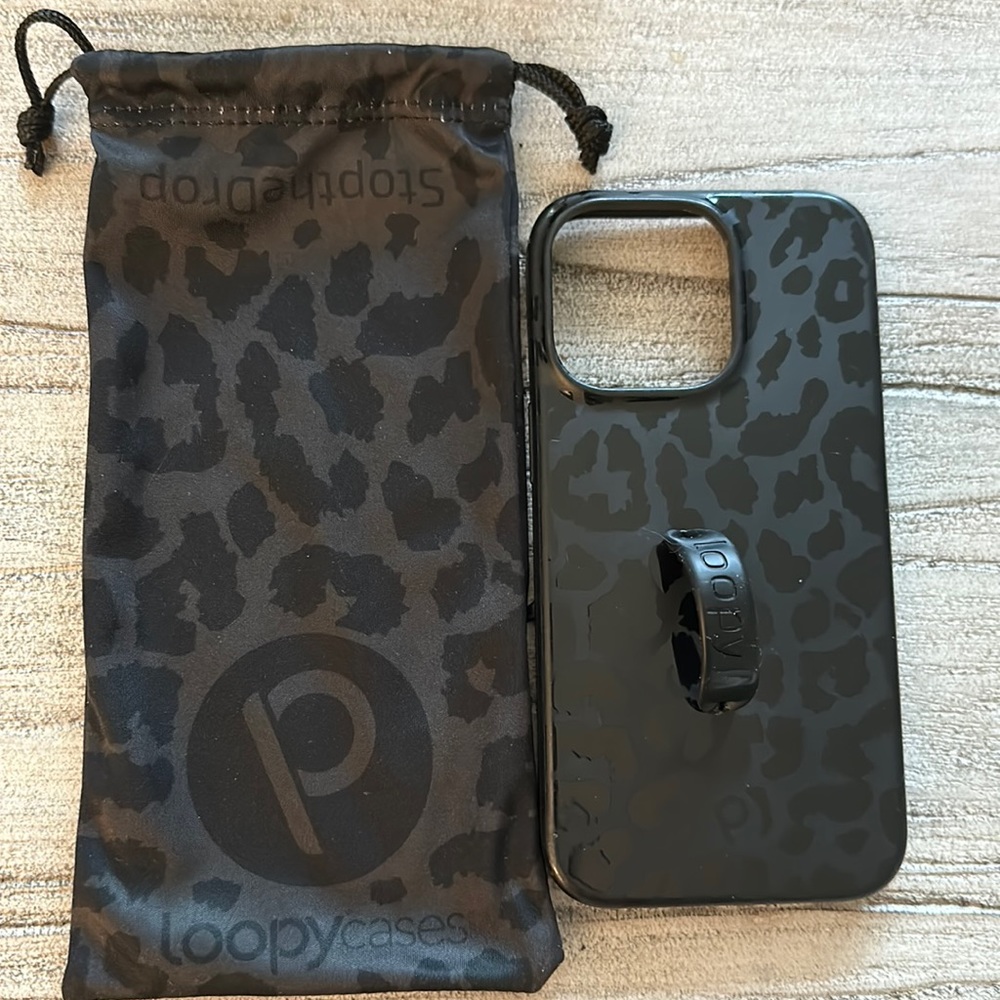 IPhone 13 Pro loopy case USED and Tempered glass screen protector